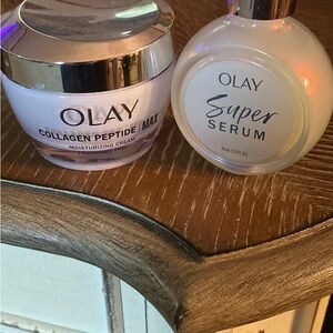 OLAY Collagen Peptide24 Max Cream and Super Serum Set - Silver and Cream